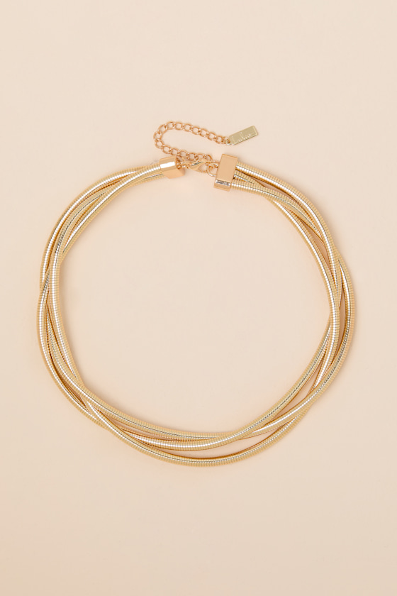 Mallari Gold Snake Chain Layered Necklace 2