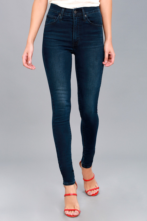 Levi's Mile High Super Skinny - Dark Wash Jeans - Blue Jeans