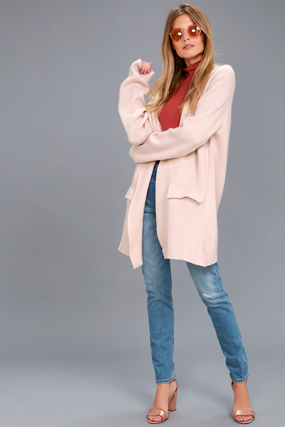 Keep Me Warm Blush Pink Knit Cardigan 2