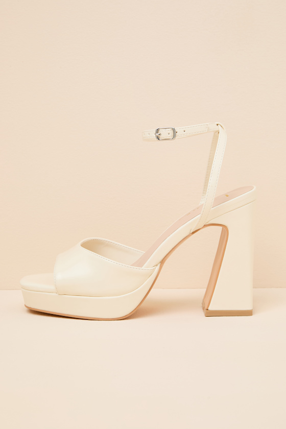 Lucy Bone Platform Ankle Strap Sandals