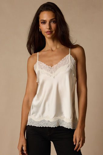 Cameron Ivory Satin Lace Cami Top 2