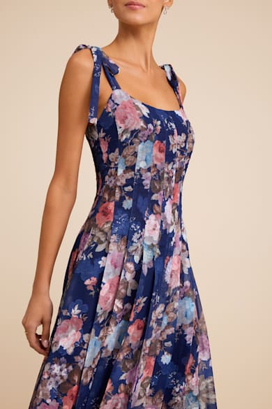 strapless open back dress Asymmetrical Pleated Maxi Dress Navy