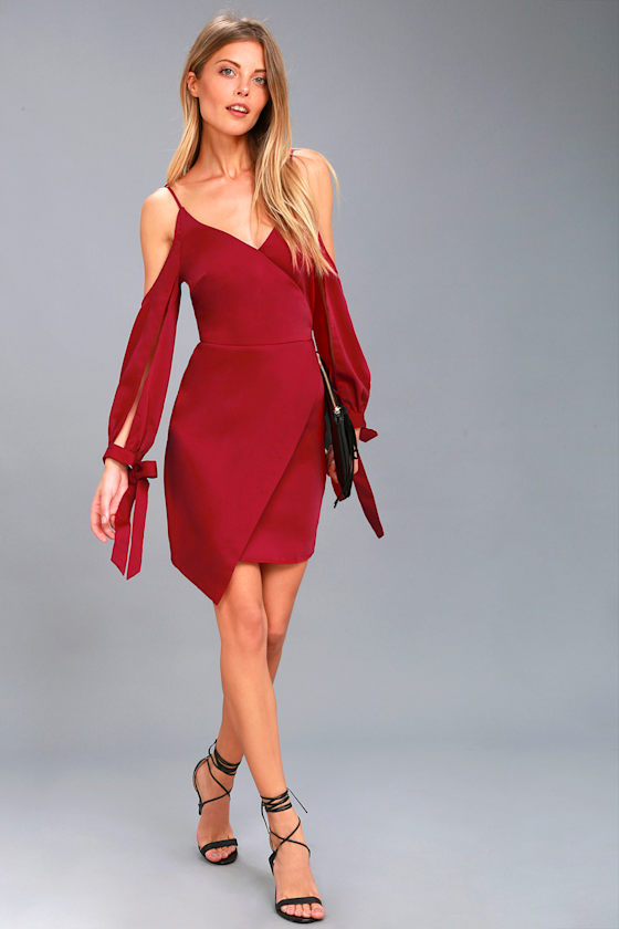 Ameila Red Off-the-Shoulder Dress 2