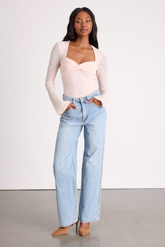 Blush Knit Top - Textured Knit Top - Twist-Front Top - Top - Lulus