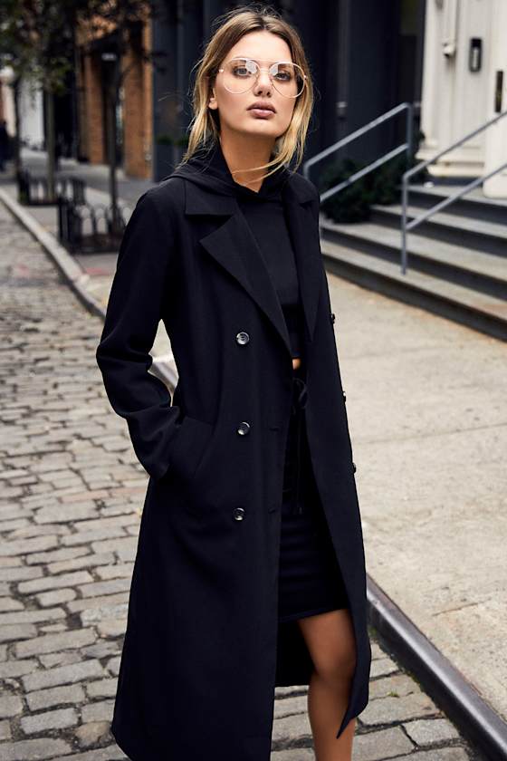 Workday Runway Black Trench Coat 5