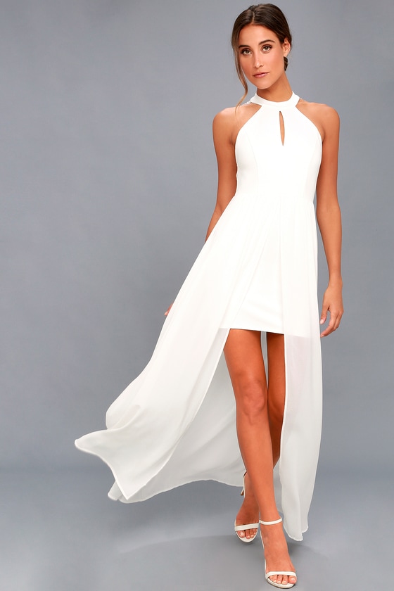 Lovely White Maxi Dress - Lace Wedding Dress - Chiffon Maxi Dress - Lulus