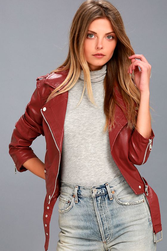 Rebel With a Cause Red Vegan Moto Jacket 3