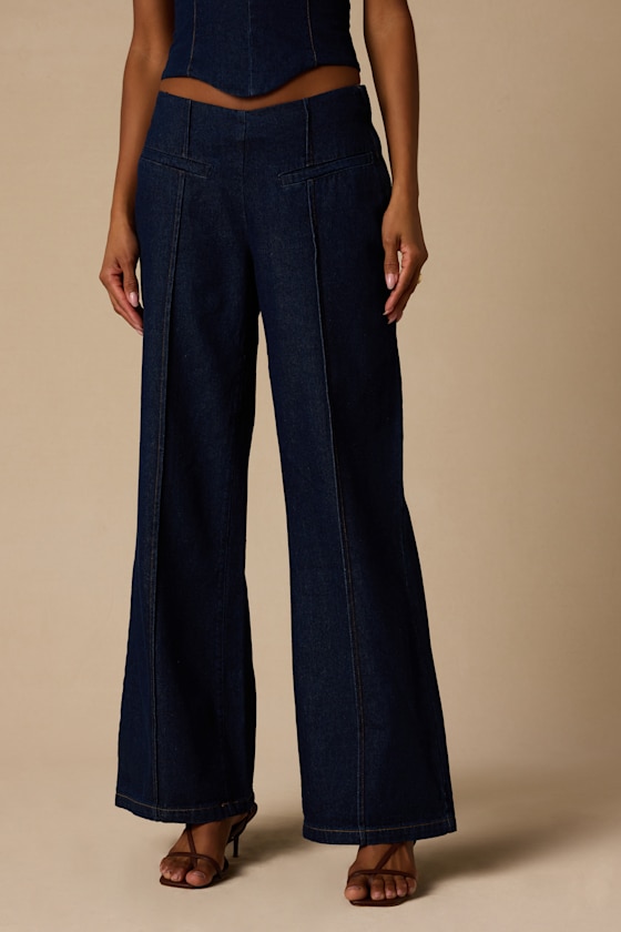 Denna Dark Wash Wide-Leg Jeans 3