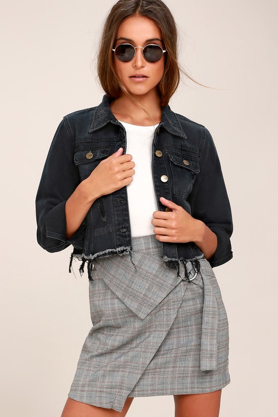 black denim jacket short