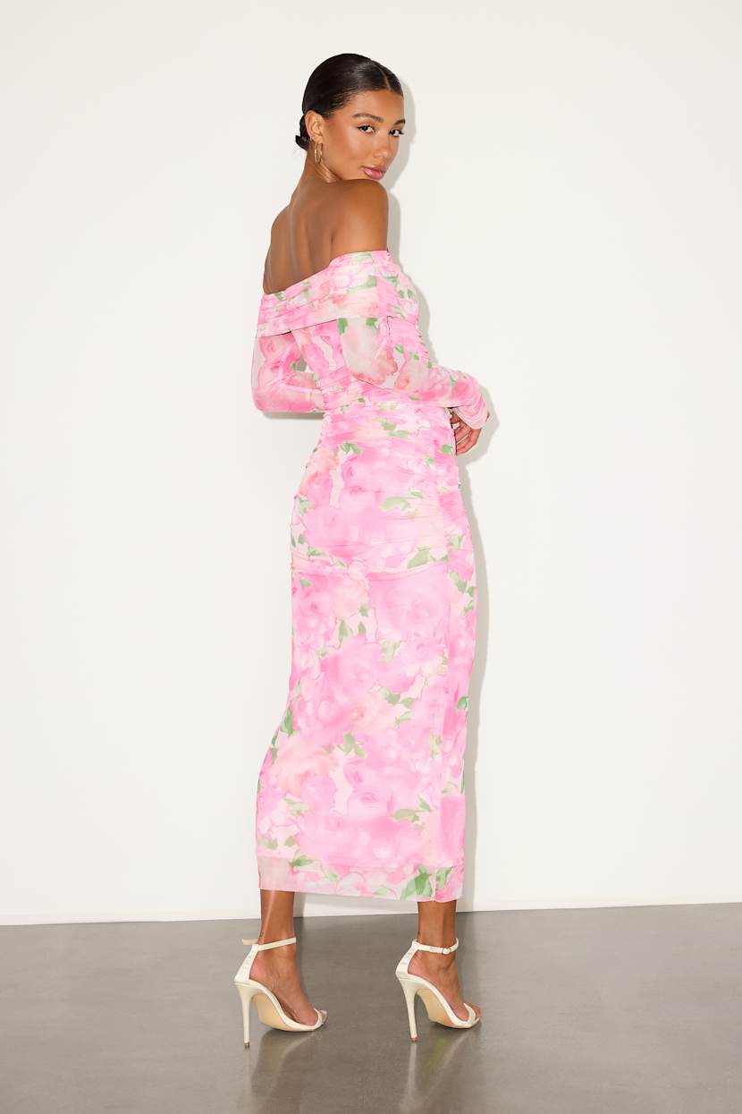 pink floral mesh dress Pink Floral Mesh Sleeveless Maternity Maxi Dress PinkBlush