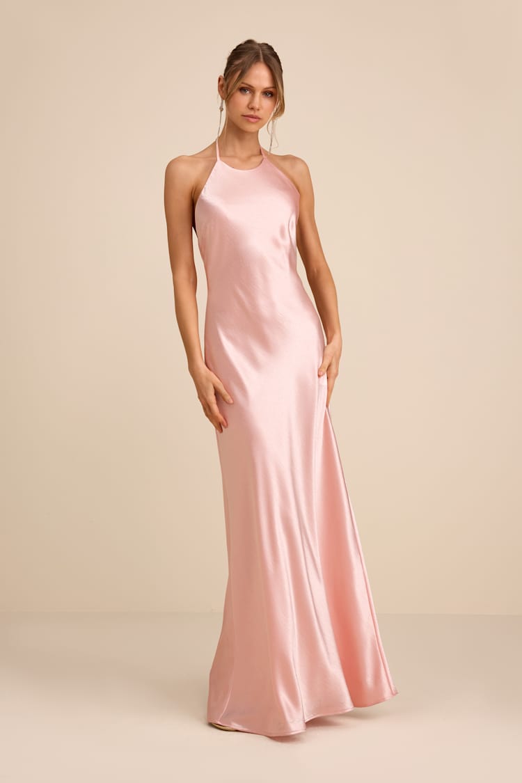 dusty pink dress with black shoes One Shoulder Dusty Pink Satin Homecoming Party Dress – TANYA BRIDAL main image 1