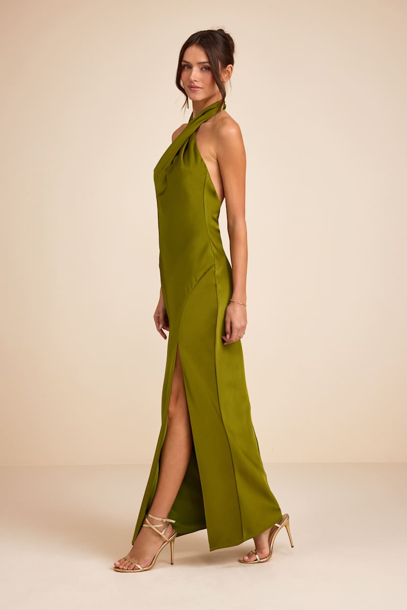 slim fit dress slacks Straps Criss-Cross Straps Hunter Green Wedding Guest Dress