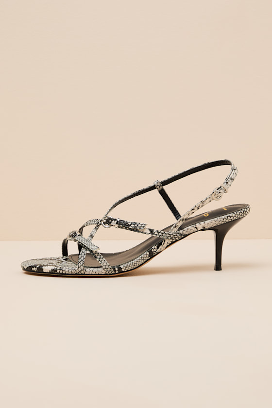 Sara Snake Strappy Slingback High Heel Sandals