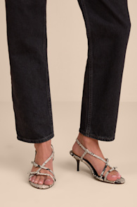 Sara Snake Strappy Slingback High Heel Sandals 3