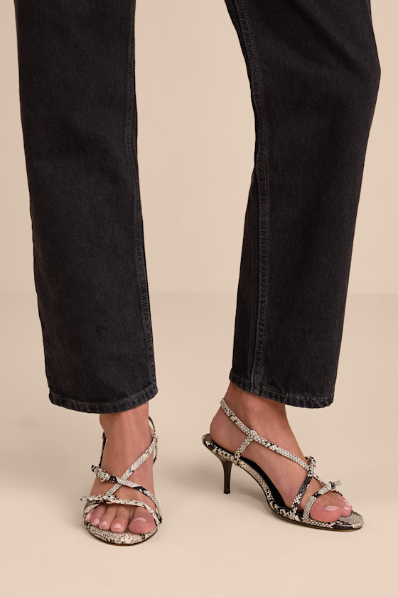 Sara Snake Strappy Slingback High Heel Sandals 3