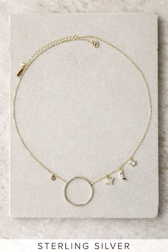 Lunar Love Gold Rhinestone Necklace