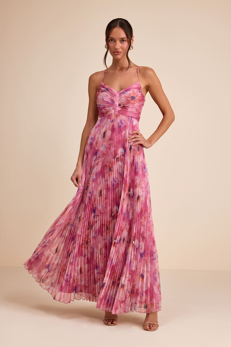 green emerald velvet dress Designer Summer Maxi Dress | Flower Dress Pink main image 0