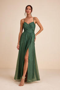 Rosalind Green Organza Strapless Maxi Dress 1