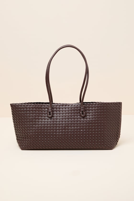 Amaris Brown Woven Tote Bag