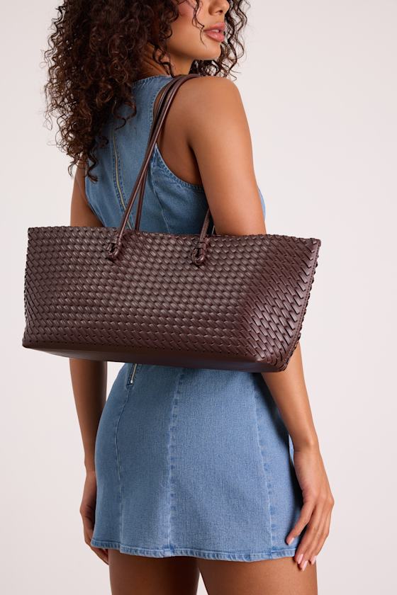 Amaris Brown Woven Tote Bag - thumbnail 3