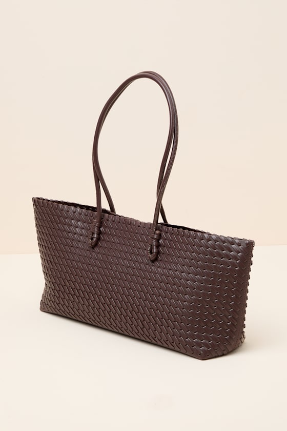 Amaris Brown Woven Tote Bag - thumbnail 4