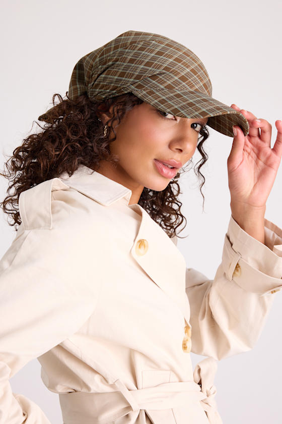 Watson Brown Plaid Scarf Baseball Cap 1