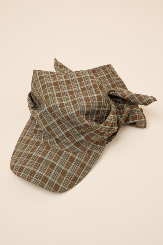Watson Brown Plaid Scarf Baseball Cap 1