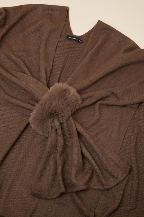 Sandra Brown Knit Draped Wrap Poncho 2