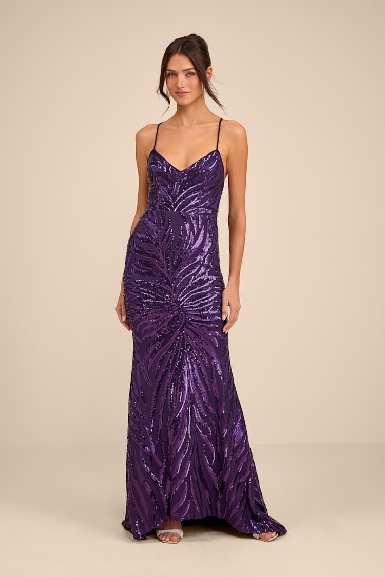 open lace back dress Alyce 61666 Sequin Embellished Long Dress – Sparkly Gowns