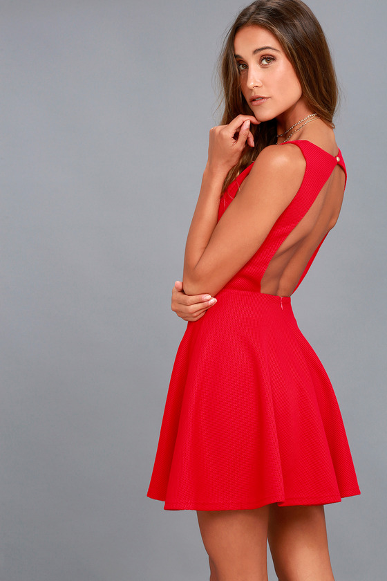 Gal About Town Red Skater Dress