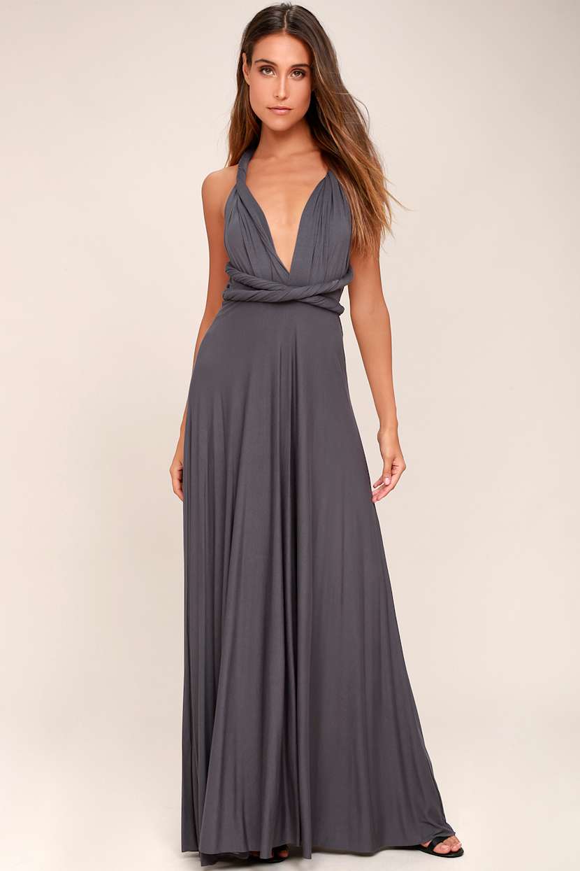Dark Grey Bridesmaid Dress - Infinity Dress - Convertible Dress - Lulus