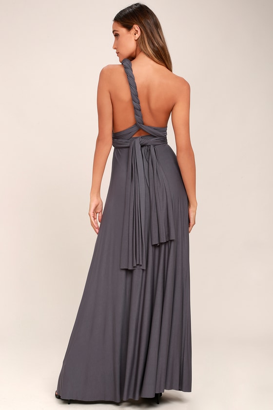 Awesome Dark Grey Dress - Maxi Dress - Wrap Dress - $78.00