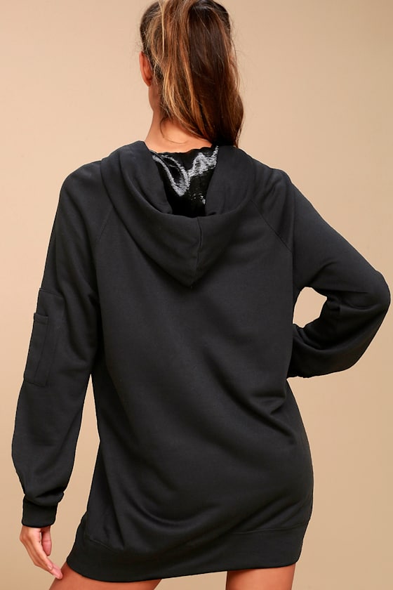 black hoody dress