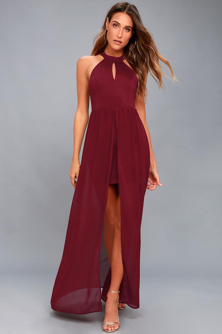 lulus burgundy lace maxi dress Burgundy Lace Dress - Ruffle Pleated Dress - Tiered Maxi Dress