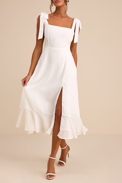 White Midi Dresses - Lulus