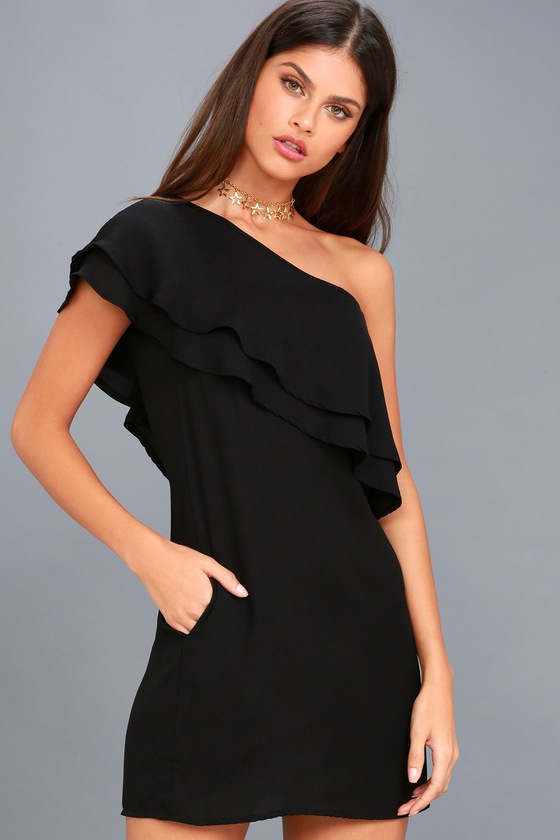 one shoulder shift dress