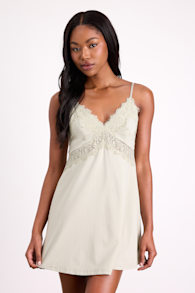 Absolutely Enchanting Sage Lace Lingerie Slip 1