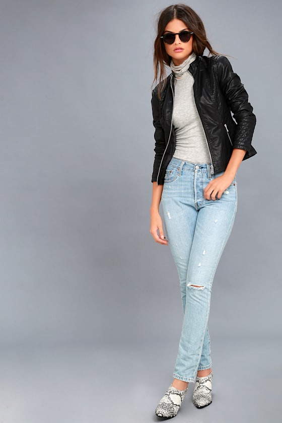 lulus black leather jacket
