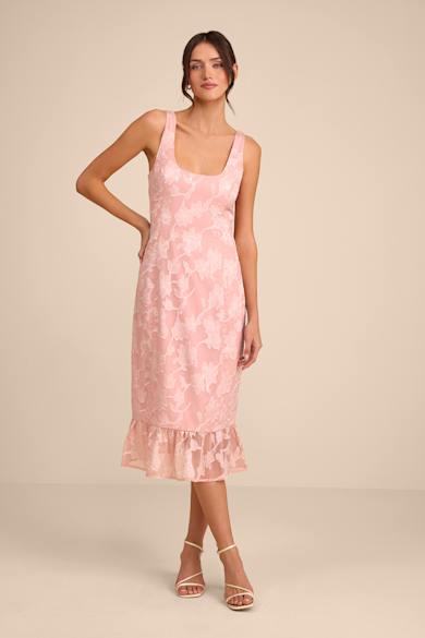 Pink Midi Dresses - Lulus