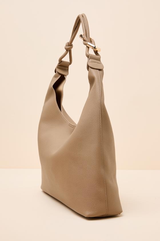 Rainey Taupe Vegan Leather Tote Bag 2