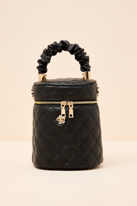 Rosena Black Quilted Crossbody Mini Bag 1