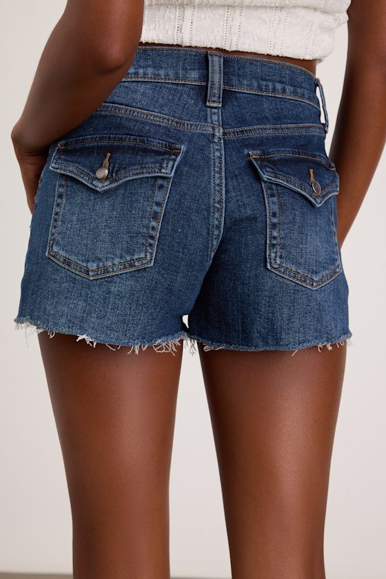 Malley Dark Wash Denim Cutoff Shorts 2