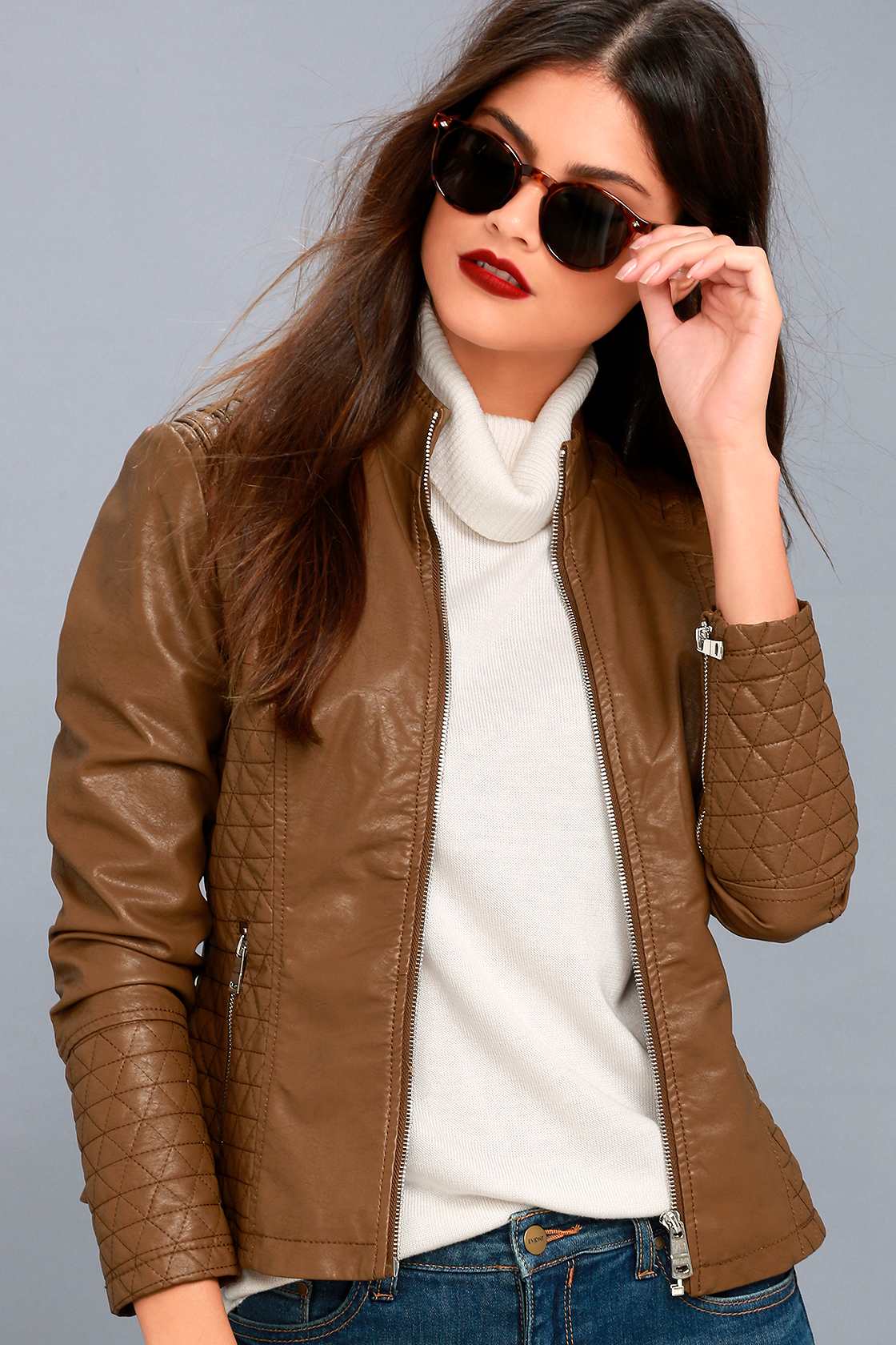 Brown/Cream Versatile Moto Jacket main image 0