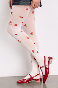 Bare Contour™ White Rosette Sheer Tights 3