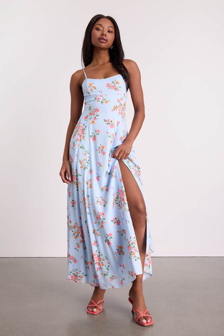 blue and orange floral dress Highland Dress in Vintage Bouquet Poppy, S