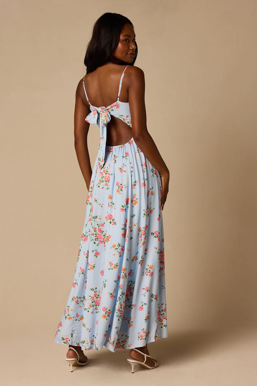 tie back maxi dress Tie Back Maxi Dress, Wine Multi, Size 2