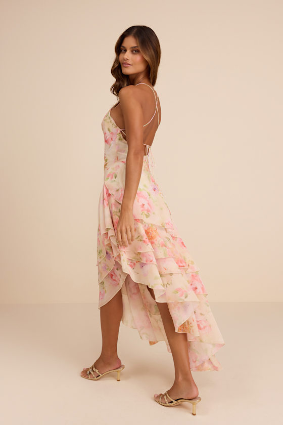 high low asymmetrical dress One-Shoulder High Low Asymmetrical Dress – HAREM's Brides main image 1