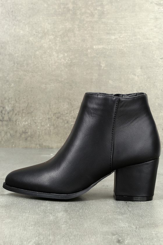 Lorna Black Pointed Toe Ankle Booties 1