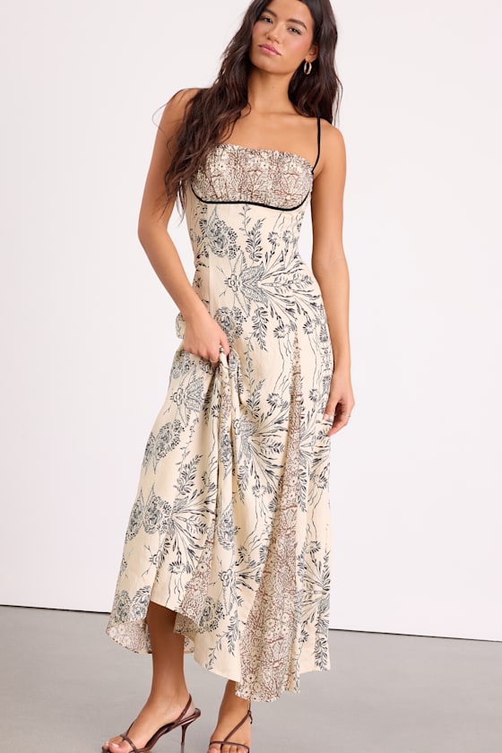 ridgewood maxi dress beige floral Beige Multi Floral Futter Sleeve Maxi Dress - All Dresses