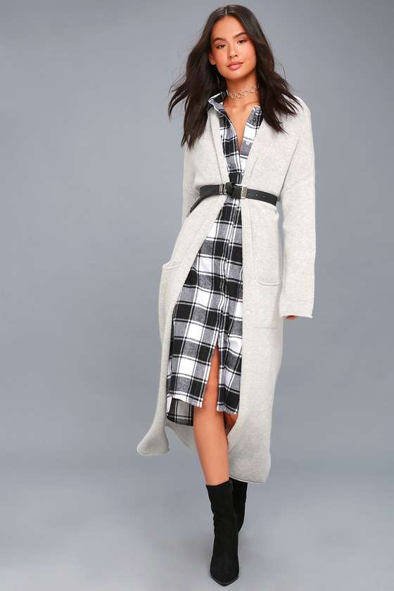 Black and white cheap plaid shirt dress